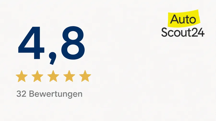 4,8 Sterne bei AutoScout24 – 32 Bewertungen